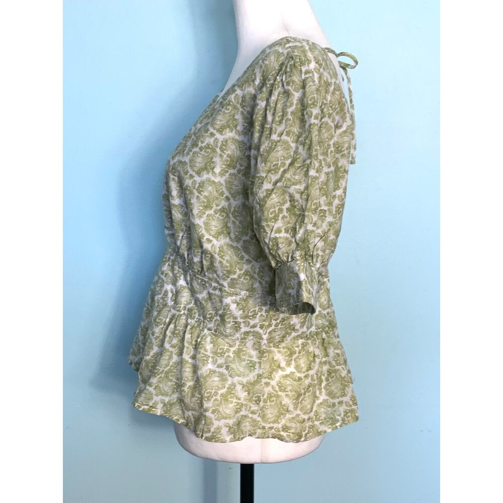 J. Crew V-neck Puff-Sleeve Top in Ornate Paisley Size 10 - Picture 4 of 9